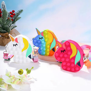 Nueva llegada itting hombro cadena moneda escuela cremallera silicona crossbody unicornio push <span class=keywords><strong>pop</strong></span> fidget bolsa para niños, adultos - Product Image 3