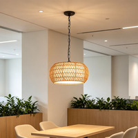 Lampe suspendue en corde de papier tressée à la main, abat-jour en fer noir mat, lampe suspendue en tissu pour salle à manger, îlot de cuisine