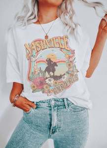 Camiseta de algodón 100% de música country de Tennessee Nashville, holgada, para hombre y mujer, nuevo diseño, estampado personalizado - Product Image 6