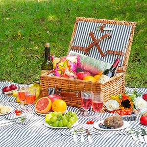 Cestas de <span class=keywords><strong>picnic</strong></span> de mimbre tejidas a mano de buena calidad personalizadas ecológicas para <span class=keywords><strong>2</strong></span> <span class=keywords><strong>personas</strong></span> - Product Image 3