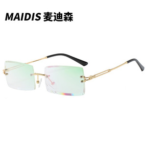 Maidis Frameless Sunglasses Metal Gold Square Gradient Lens Unisex UV400 <b>Light</b> Weight - Product Image 4