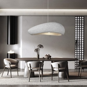 Nordic Creative Wabi-Sabi Style Micro-Cement Restaurant Chandelier Original Living Room Pendant Light for Grand Villa <b>Lighting</b> - Product Image 5