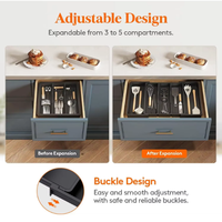 Organisateur de tiroir de cuisine extensible et réglable pour cuillères, fourchettes, couteaux et ustensiles de cuisine