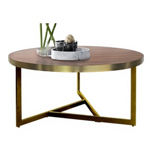 Hot Selling Hotel Guest Room Furniture Coffee <b>Table</b> With Wooden Round Top Nordic Living Room <b>Sofa</b> <b>Side</b> Furniture at Best Price - Product Image 1