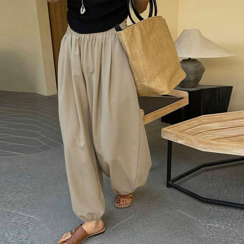 Wholesale Summer New Style Daily Comfortable Temperament Casual Pants Loose Leg Binding Harem Pants Polyester Pants
