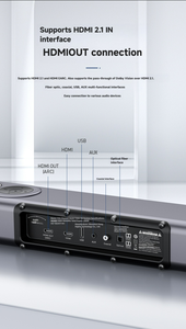 Sistema <span class=keywords><strong>Soundbar</strong></span> Wireless di Punta da 1100mm con Due Subwoofer Attivi, Supporto Dolby Vision per Salotti di Lusso - Product Image 4