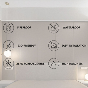 Modern Premium Bamboo Charcoal <strong>Wall</strong> Panel WPC <strong>Fabric</strong> Surface Waterproof Anti-Static Fireproof Household Commerce <strong>Use</strong> Living Room - Product Image 6