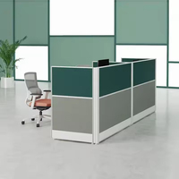 Meubles de bureau modernes Disposition modulaire du poste de travail en aluminium Tables de poste de travail à 2 cloisons