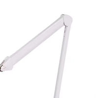 White Adjustable Arm Magnifying Desk Light Square Illuminated Magnifier Lamp with Dust Lid for Manicure Handmade Hobby Projects
