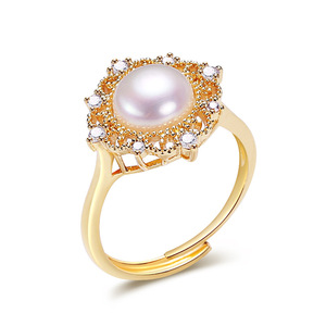 แหวนเพชรซิคอนแบบเปิดสำหรับผู้หญิง แฟชั่นเกาหลีระดับไฮเอนด์ สไตล์โรแมนติก ชุบทองแท้ ดีไซน์เรขาคณิต แหวนปรับขนาดได้สำหรับนิ้วชี้ - Product Image 5