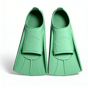 Swimming Fins Full Foot Silicone Short Diving Flippers For Adults And Kids Light Green - Product Image 3
