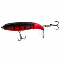 Leurre de surface articulé LUSHAZER Prop Tail Wake Lure 100mm 13g, flottant, pour la pêche au bar, au brochet et à la perche, avec hameçon triple, pour lancer