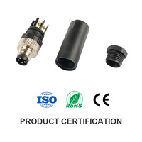 Fiche aviation droite M8 2/3 broches IP67 étanche-Connecteur à sertir mâle femelle pour applications de capteurs sans soudure