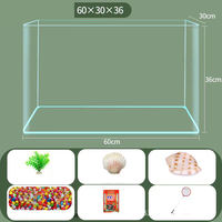Petit aquarium pour poissons rouges, bocal rectangulaire en verre transparent, pour la maison, le salon, la cuisine, l'extérieur, éclairage à économie d'énergie et oxygénation