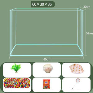 Petit aquarium pour poissons rouges, <span class=keywords><strong>bocal</strong></span> rectangulaire en verre transparent, pour la maison, le salon, la cuisine, l'extérieur, éclairage à économie d'énergie et oxygénation - Product Image 5