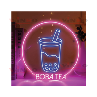 Enseigne néon personnalisée Winbo Milk Tea Boba Juicy Bubble Tea, enseigne lumineuse LED avec logo, enseigne néon pour bubble tea