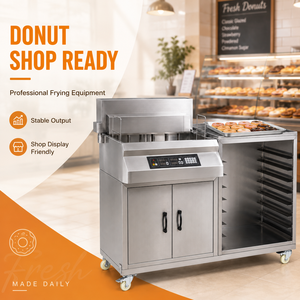 Freidora Eléctrica Industrial de Acero Inoxidable, Equipo Comercial para Freír Donuts, Termostato Ajustable, 6000W, 4 Bandejas, para Panaderí<span class=keywords><strong>a</strong></span> - Product Image 1