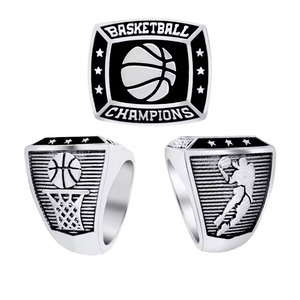 Vente en gros de bague de champion du Temple de la renommée du basket-ball avec logo personnalisé bagues en alliage de zinc bague de championnat sportif en métal doré - Product Image 1