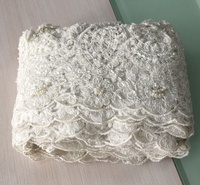 Ribete de Encaje con Cuentas para Novias, Diseño Nuevo, 100% Poliéster, para Vestidos de Novia, Accesorios, Juguetes y Bolsos