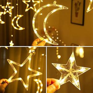 Solar Christmas <b>Lights</b> Curtain Star Rgb <b>String</b> Fairy Led <b>Lights</b> Christmas <b>Lights</b> Outdoor Waterproof - Product Image 2