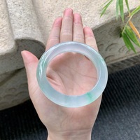 Bracelet rond en quartzite poli blanc glacé-vert glace à motifs floraux flottants, pour jeunes femmes, cadeau de mode quotidien, vente en gros