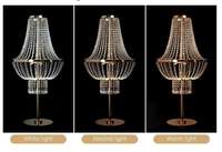 Lampe de sol en métal doré et cristal pour mariage, fête, événements, décoration de table, centre de table de mariage