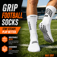 Chaussettes de football haute performance antidérapantes avec logo personnalisé, chaussettes de soccer à adhérence antidérapante, chaussettes athlétiques respirantes et amortissantes