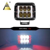 Barre lumineuse de travail LED carrée de 3 pouces super brillante 4200LM, feu de jour rouge, projecteur pour camion, pour Jeep Wrangler, pour Toyota, éclairage de conduite automobile 24V