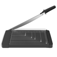 Coupe-papier manuel A4 compact de 12 pouces de qualité supérieure, style guillotine, avec table de coupe en plastique mince (capacité 10 feuilles)