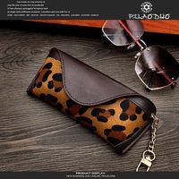 Nouvelle pochette à lunettes pour hommes et femmes, imprimé léopard, sac de rangement portable pour lunettes de vue, étui à lunettes de soleil, pochette pour lunettes de prescription