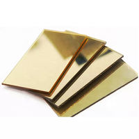 Plaque acrylique miroir dorée Perspex, plaque acrylique miroir PMMA en plastique coloré