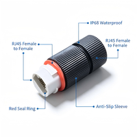 Connecteur d'extension de câble LAN PoE extérieur étanche IP68 RJ45 femelle-femelle avec verrouillage par filetage anti-poussière