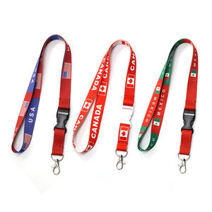 2026年ワールドサッカー記念品 アメリカ カナダ メキシコ 国旗 ネックストラップ ランヤード ホットセール ポリエステル製ランヤード - Product Image 1