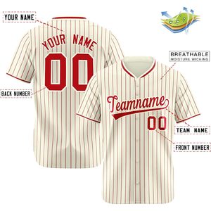 Personalized Pinstripe Baseball Jersey Custom Name Number Unisex Adult Breathable Sublimated Team Uniform Shirt - Product Image 2