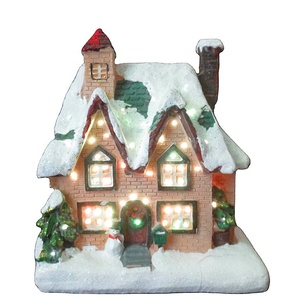 Stile europeo Micro paesaggio resina musica luminosa piccola casa decorazione della casa Desktop natale vestire ornamenti - Product Image 6