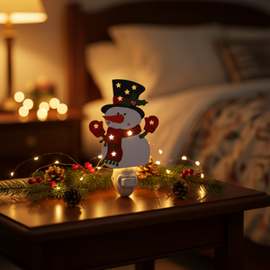 Ampoules Incandescentes à Brancher GL-XE3 Bonhomme de Neige Magique Lumière Nocturne - Minimaliste Blanc Chaud Fer Petit Décoration de Maison Festive Fête de Noël - Product Image 2