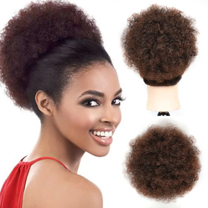 Extensions de cheveux synthétiques Afro bouffantes avec cordon de serrage, postiches Afro crépues et bouclées avec deux clips - Product Image 6