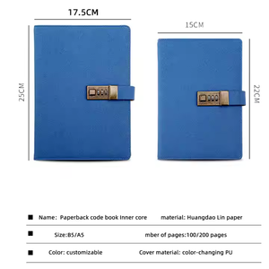 Cá nhân <span class=keywords><strong>DIY</strong></span> PU da Tạp Chí biểu tượng tùy chỉnh in ấn bơm lại bìa cứng Nhật Ký máy tính xách tay với mật khẩu khóa - Product Image 6