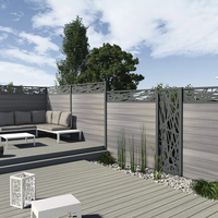 Panneau de clôture extérieur rétractable en bois composite Wpc Panneaux de jardin en plastique solide Planches de clôture, treillis et portails