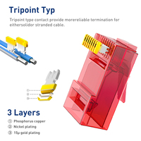 Connecteur RJ45 Cat6 ZOERAX à passage direct 8P8C, fiche modulaire multicolore pour l'installation de câbles réseau UTP