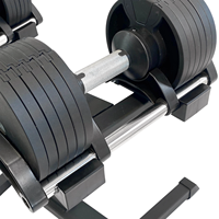 Ensemble d'haltères unisexes réglables en acier de 32 kg avec incréments de 2 kg, équipement de gymnastique noir