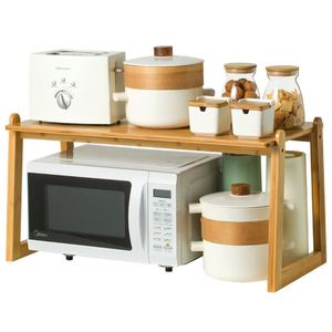 Factory Direct Bamboo High Quality <b>Kitchen</b> Storage <b>Shelf</b> 2-Layers Bamboo Spice Rack Organizer - Product Image 3