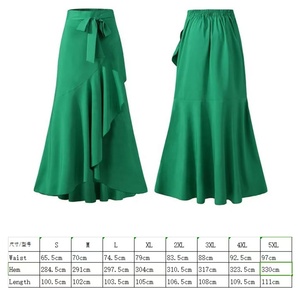 <span class=keywords><strong>Gonna</strong></span> <span class=keywords><strong>Lunga</strong></span> Casual da Donna a Vita Alta con Orlo Irregolare e <span class=keywords><strong>Balze</strong></span>, Stile Trendy, Linea Naturale in Vita, Antistatica, Vendita all'Ingrosso - Product Image 2