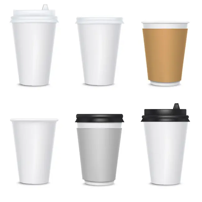 Tasse à café jetable de haute qualité en papier blanc, gobelet avec Double paroi pour eau, 8oz/14oz/12oz/16oz/22oz, vente en gros, pièces