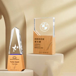 JY Mô Hình Quà Lưu Niệm Giải Thưởng Pha Lê Bằng Gỗ Khắc Màu Tùy Chỉnh - Product Image 5