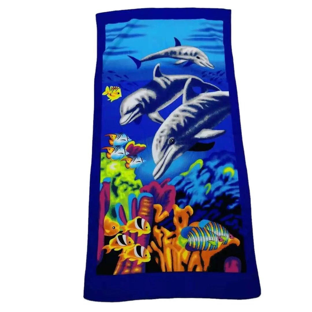 Serviette de bain en velours, coupe pixie, LOGO personnalisé, édition complète, impression active, serviette de plage, classe A