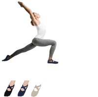 Personnalisé Femmes Sports Yoga Fitness Barre Pilates Grip Jetable Respirant Crew Chaussettes Peigne Coton Antidérapant Durable