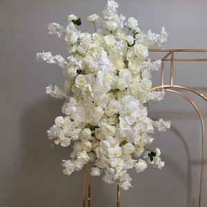 Decorazione Floreale Artificiale Bianca con Rose <span class=keywords><strong>e</strong></span> Fiori di Ciliegio per Sfondo Matrimoniale <span class=keywords><strong>e</strong></span> Palcoscenico, Direttamente dalla Fabbrica - Product Image 5