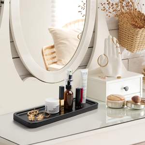 Bagno Organizer legno supporto <span class=keywords><strong>Shampoo</strong></span> vassoio soggiorno cucina ufficio flusso di legno massello galleggiante mensola a muro - Product Image 2