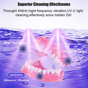 2025 Best Seller Viral Products Portable Recargable 4 modos Limpiador de retención ultrasónico ajustable para dentadura, protectores bucales - Product Image 5